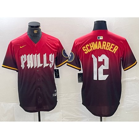 Men's Philadelphia Phillies #12 Kyle Schwarber Red 2024 City Connect Limited Stitched Jersey.png